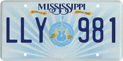 MS license plate LLY981