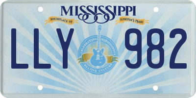 MS license plate LLY982