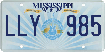 MS license plate LLY985