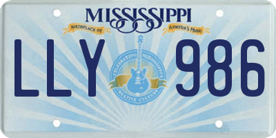 MS license plate LLY986