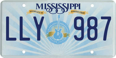 MS license plate LLY987