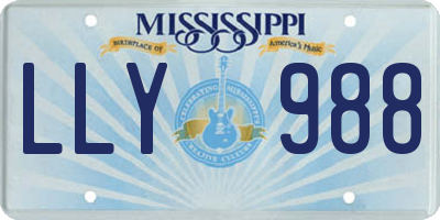 MS license plate LLY988