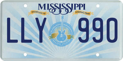 MS license plate LLY990