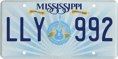 MS license plate LLY992