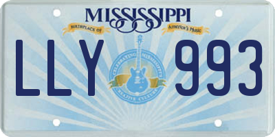 MS license plate LLY993