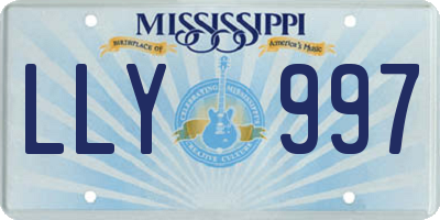 MS license plate LLY997
