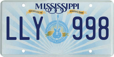 MS license plate LLY998