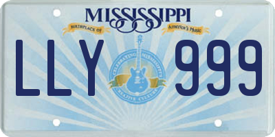 MS license plate LLY999