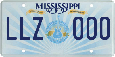 MS license plate LLZ000