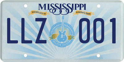 MS license plate LLZ001