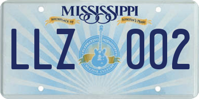 MS license plate LLZ002