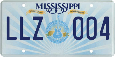 MS license plate LLZ004