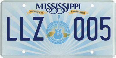 MS license plate LLZ005