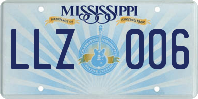 MS license plate LLZ006
