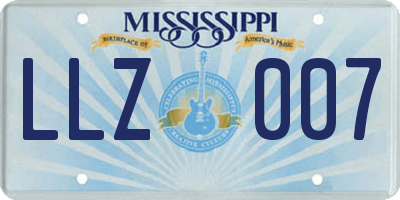 MS license plate LLZ007