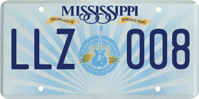 MS license plate LLZ008