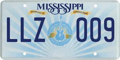 MS license plate LLZ009