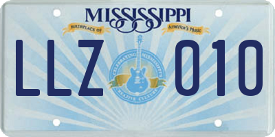 MS license plate LLZ010