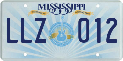 MS license plate LLZ012
