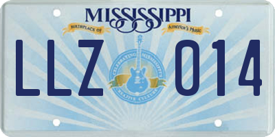 MS license plate LLZ014