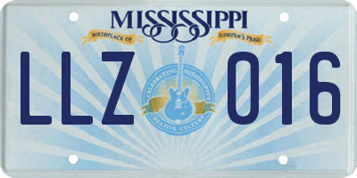 MS license plate LLZ016