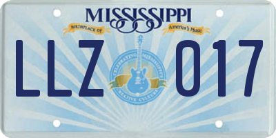 MS license plate LLZ017