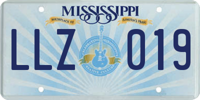 MS license plate LLZ019