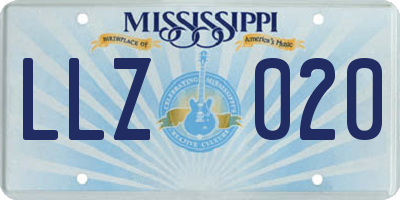 MS license plate LLZ020