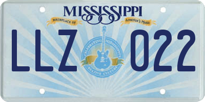 MS license plate LLZ022