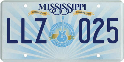MS license plate LLZ025
