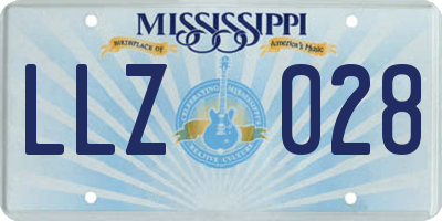 MS license plate LLZ028