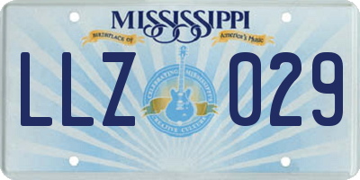 MS license plate LLZ029