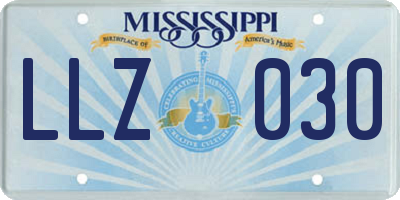 MS license plate LLZ030