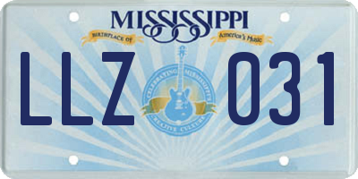 MS license plate LLZ031