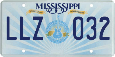 MS license plate LLZ032