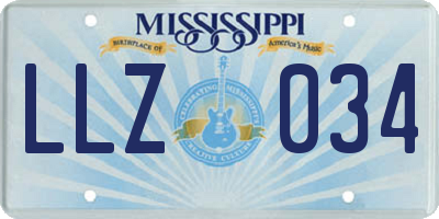 MS license plate LLZ034