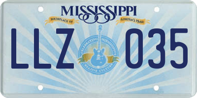 MS license plate LLZ035