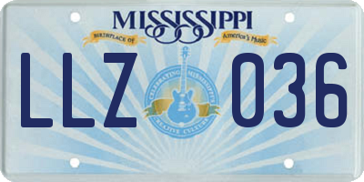 MS license plate LLZ036