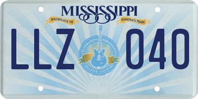 MS license plate LLZ040