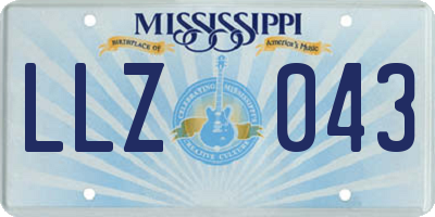 MS license plate LLZ043