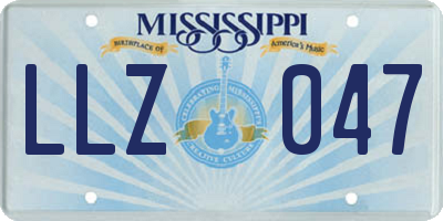 MS license plate LLZ047