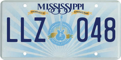 MS license plate LLZ048