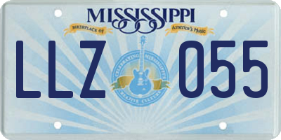 MS license plate LLZ055