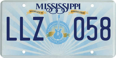 MS license plate LLZ058