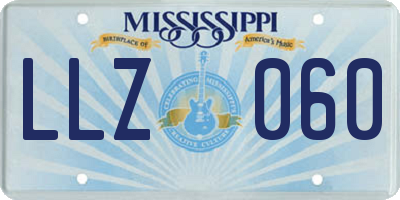 MS license plate LLZ060