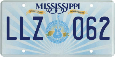 MS license plate LLZ062