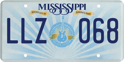MS license plate LLZ068