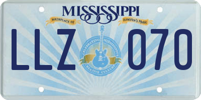 MS license plate LLZ070