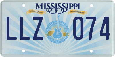 MS license plate LLZ074