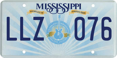 MS license plate LLZ076
